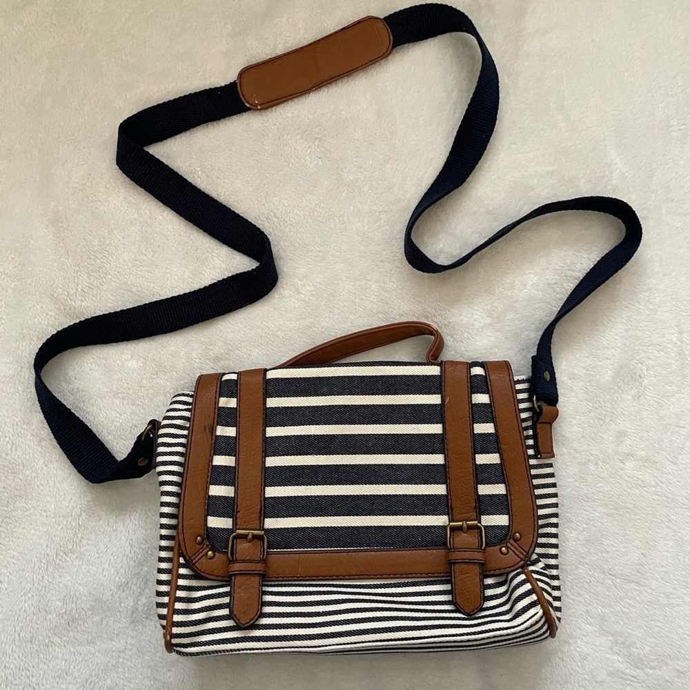 American Eagle Outfitters Faux Leather Straps StripeShoulder Crossbody Bag